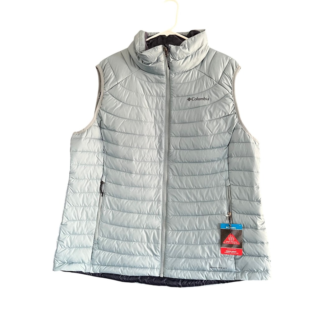 Columbia Womens White Out Omni-Heat Insulated Puffer Vest Light Blue XXL XK0688